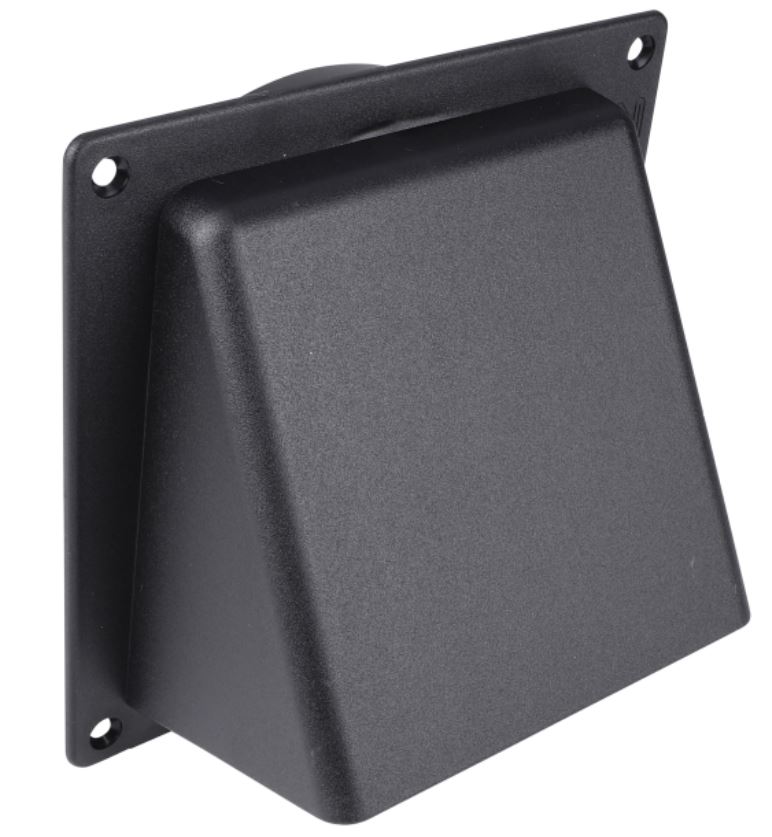 Starx gevelklep universeel 100/125/110 x 54 mm zwart