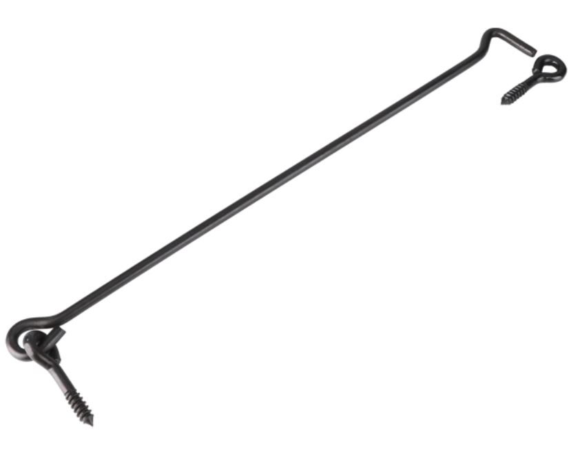 Windhaak met schroefoog 7.0 x 400 mm verzinkt zwart