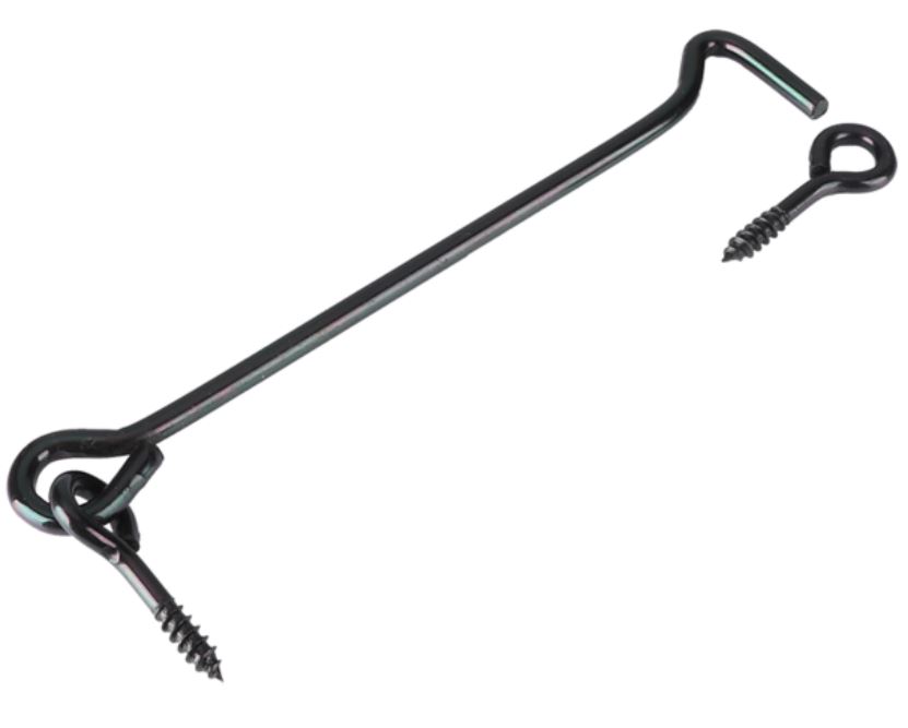 Windhaak met schroefoog 6.0 x 200 mm verzinkt zwart