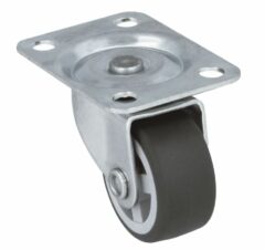 Meubelwiel zwenk rubber 30 mm