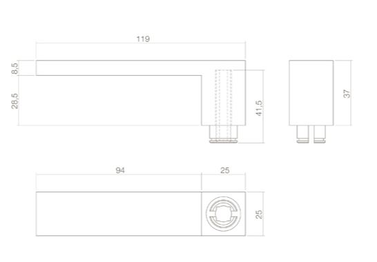 Intersteel Deurkruk Amsterdam RVS (messing inzet)