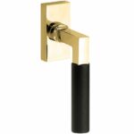 Draaikiepgarnituur Bauhaus ebben messing ongelakt