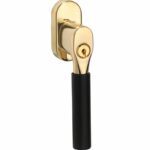 SKG2 Draaikiepgarnituur afsluitbaar Bauhaus ebben/ovaal messing ongelakt