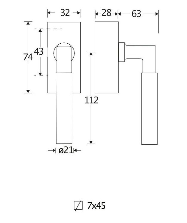 SKG2 Draaikiepgarnituur afsluitbaar Bauhaus ebben glans chroom