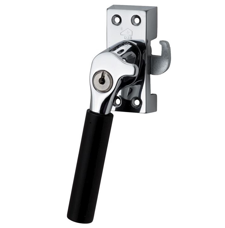 SKG Raamsluiting Met Sluitplaat Links Bauhaus ebben glans chroom