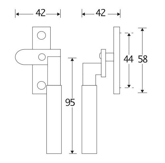 Raamboom Met Sluitplaat Links Bauhaus ebben mat nikkel ongelakt