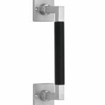 Deurgreep Bauhaus ebben vierkant rozet 182 mm mat nikkel ongelakt