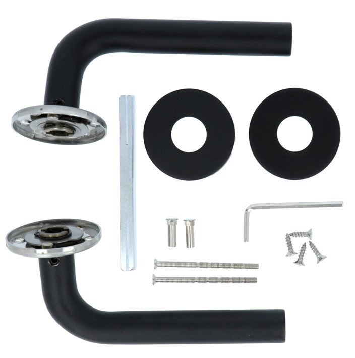 Deurkruk Tim Op Ronde Rozet Mat Zwart