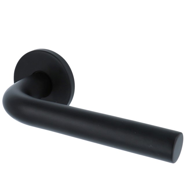 Deurkruk Tim Op Ronde Rozet Mat Zwart