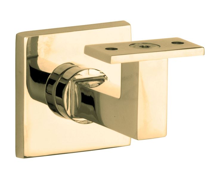 Leuninghouder Bauhaus M10 vlak messing ongelakt