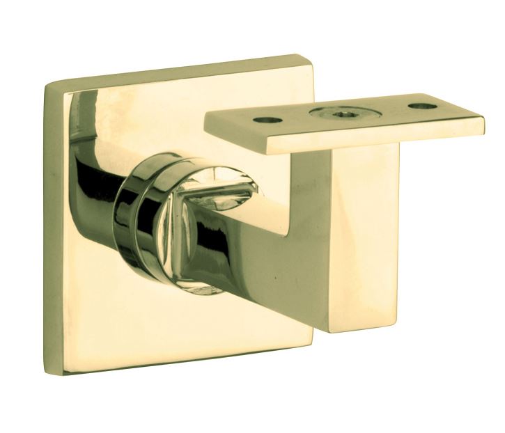 Leuninghouder Bauhaus M10 vlak messing gelakt