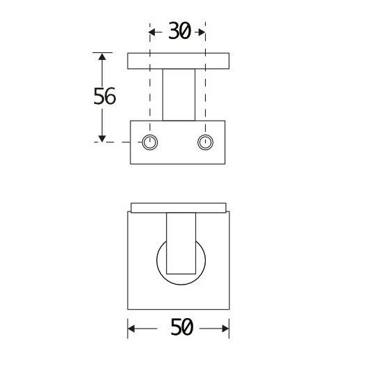Leuninghouder Bauhaus M10 hol glans nikkel