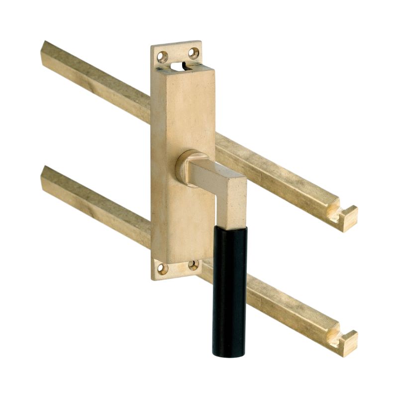 Kruk-espagnolet Bauhaus ebben Rechts Messing Antiek Inclusief 2 Stangen