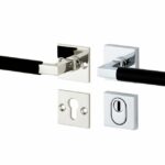 SKG3 kruk/kruk op rozet Bauhaus ebben Links + kerntrekbeveiliging glans nikkel/glans chroom