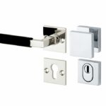 SKG3 knop/kruk op rozet Bauhaus ebben Links + kerntrekbeveiliging glans nikkel/glans chroom