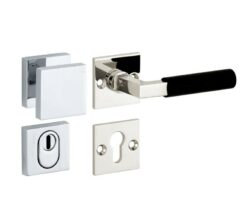 SKG3 knop/kruk op rozet Bauhaus ebben Rechts + kerntrekbeveiliging glans nikkel/glans chroom