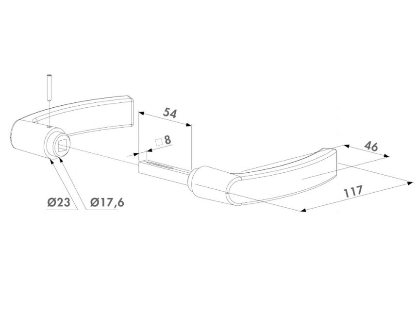 Deurkruk voor poortsloten zwart polyamide