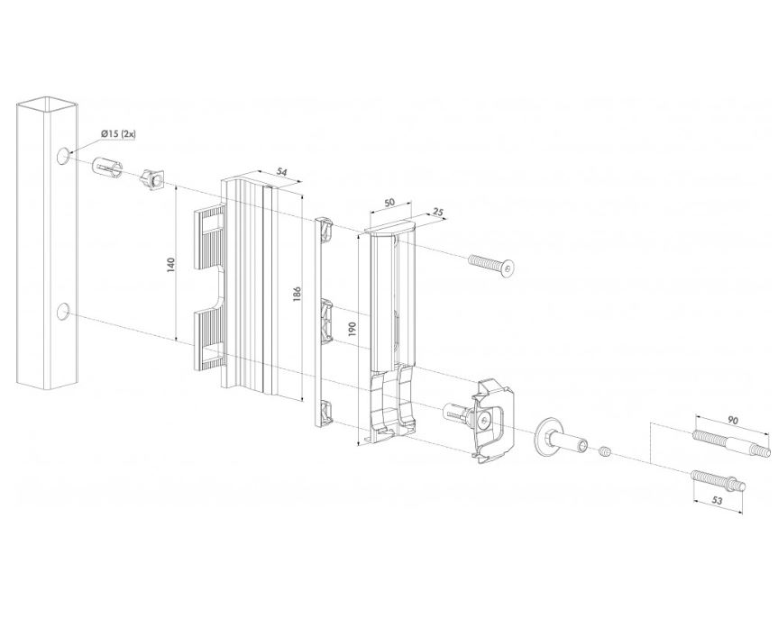 Slotvanger voor poorten verstelbaar antraciet