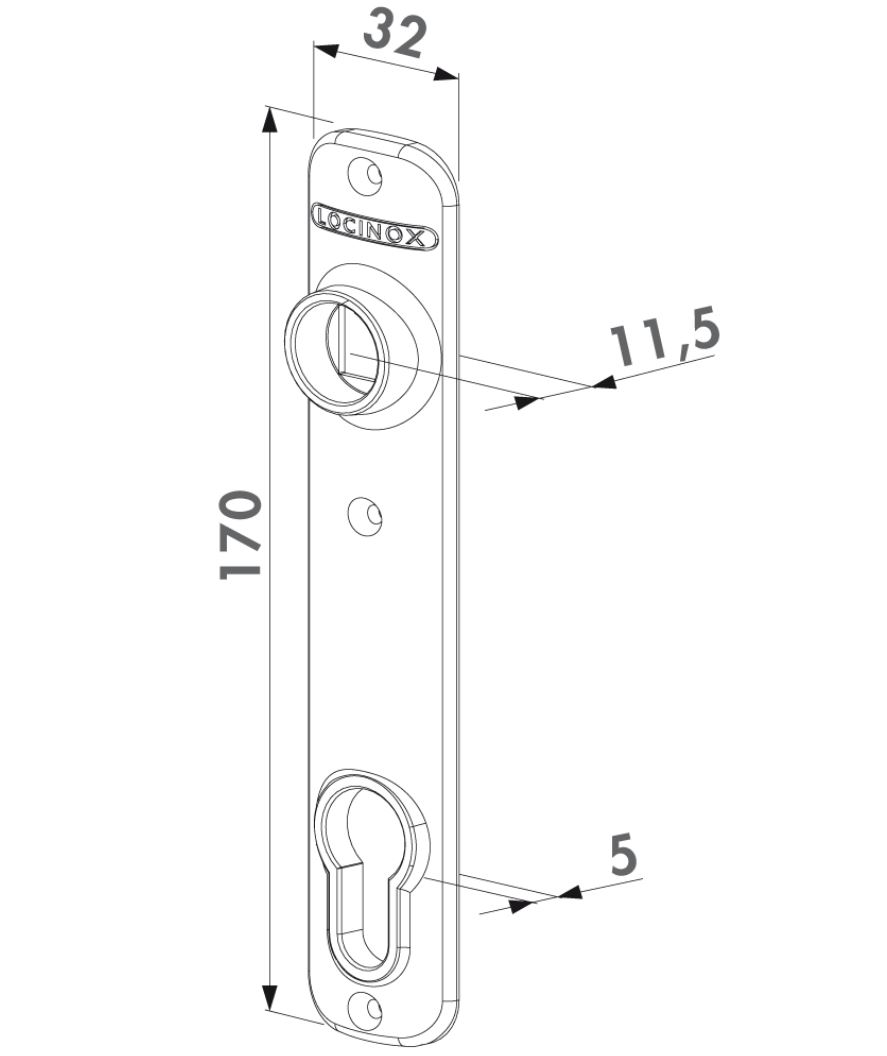 Afdekplaat PC92 voor insteeksloten zwart 2 stuks