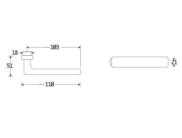Deurkruk Padania mat zwart