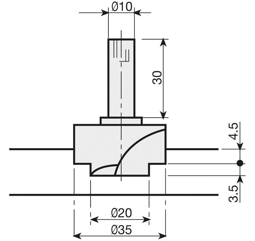 Klepscharnier 180° voor houten deuren Ø20/35 mm vernikkeld
