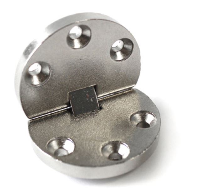 Klepscharnier 180° voor houten deuren Ø20/35 mm vernikkeld