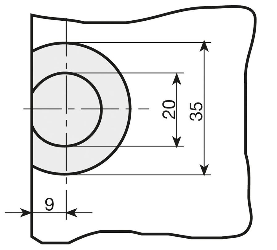 Klepscharnier 180° voor houten deuren Ø20/35 mm vernikkeld