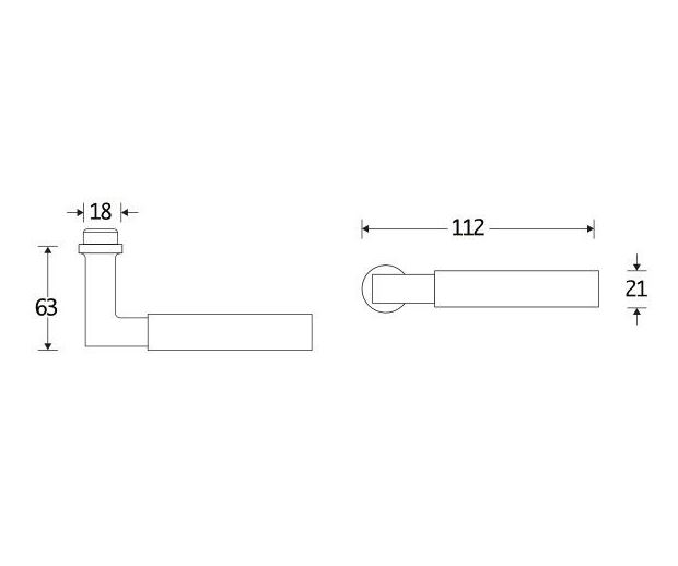Deurkruk Bauhaus messing ongelakt