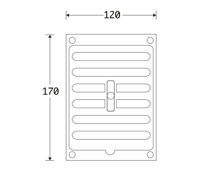 Luchtrooster Gent rechthoek afsluitbaar ijzer zwart