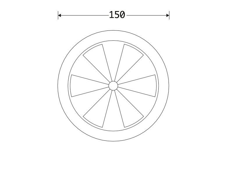Luchtrooster Gent rond afsluitbaar ijzer blank