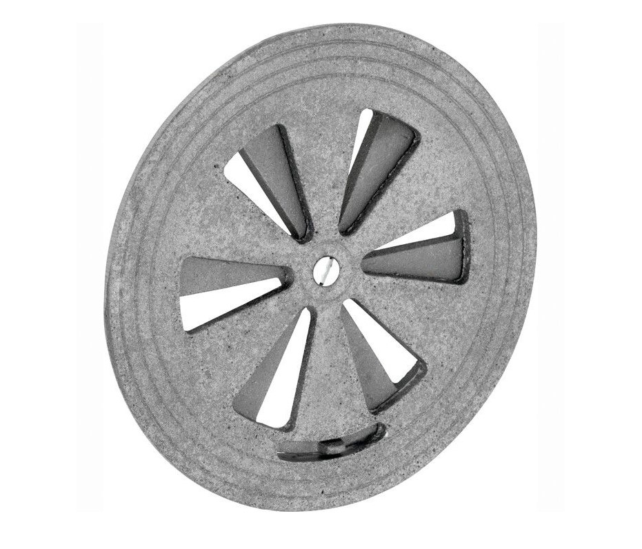 Luchtrooster Gent rond afsluitbaar ijzer blank