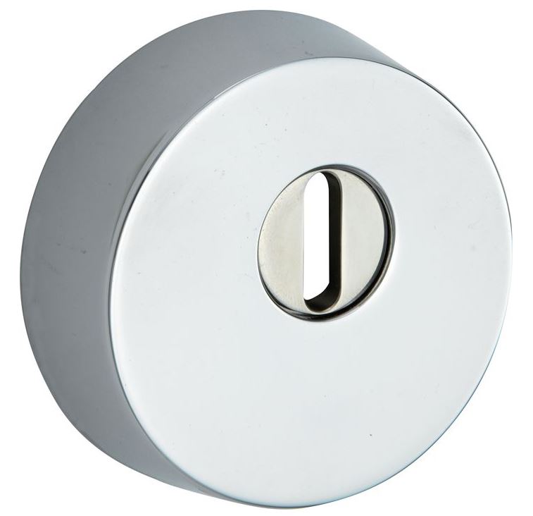 SKG3 Veiligheidsrozet voor oplegsloten met rondcilinder en kerntrekbeveiliging glans chroom