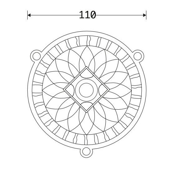 Luchtrooster Versailles 11cm ijzer blank