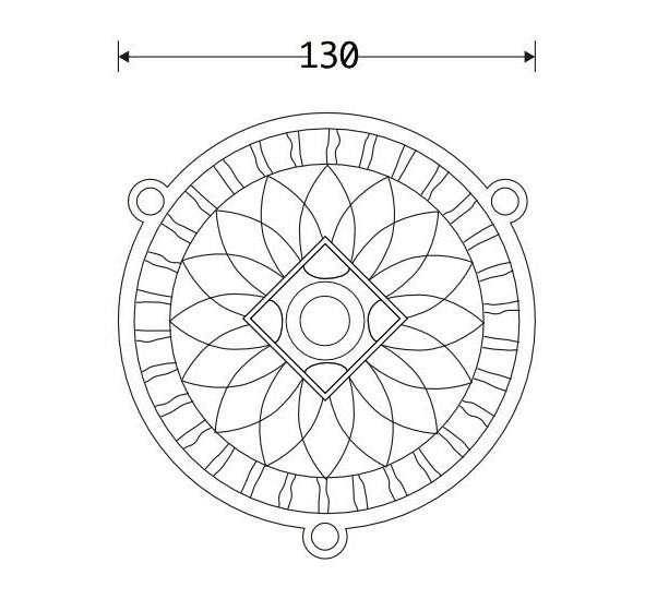 Luchtrooster Versailles 13cm ijzer blank