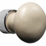 Meubelknop Paddenstoel porselein 30mm glans nikkel/camee mat