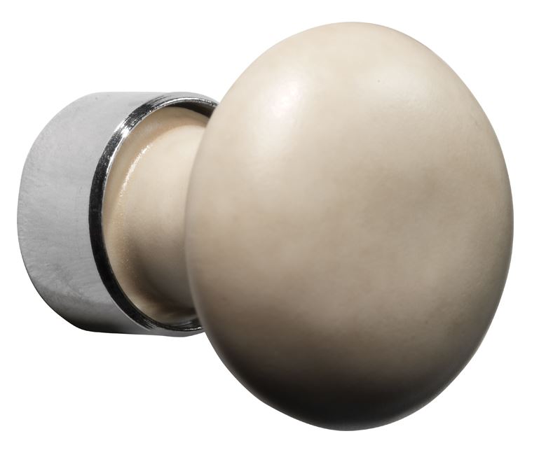 Meubelknop Paddenstoel porselein 30mm glans nikkel/camee mat