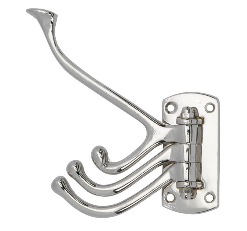 Hoedhaak Wende draaibaar glans chroom