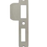 Sluitplaat 127x23x1,5mm afgerond met korte lip DIN links rvs