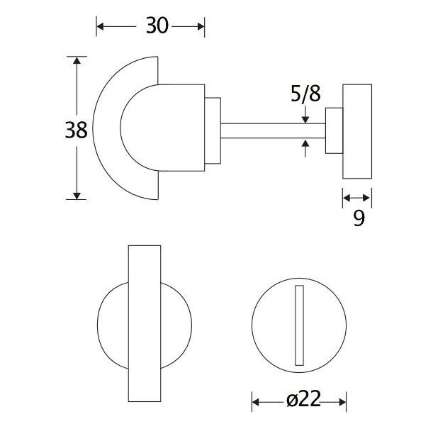 WC-olive 8 mm Hamburg ijzer zwart