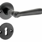 Deurkruk op rozet Edam inclusief sleutelplaatje ijzer zwart