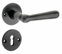 Deurkruk op rozet Edam inclusief sleutelplaatje ijzer zwart