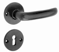 Deurkruk op rozet Berlin inclusief sleutelplaatje ijzer zwart