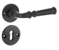 Deurkruk op rozet Gent inclusief sleutelplaatje ijzer zwart