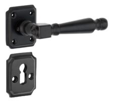 Deurkruk op rozet Arlon inclusief sleutelplaatje ijzer zwart