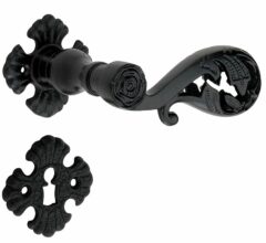 Deurkruk op rozet Kasteel inclusief sleutelplaatje ijzer zwart