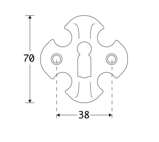 Set van twee sleutelplaatjes Kasteel ijzer zwart
