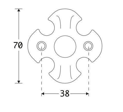 Set van twee rozetten Oud Duits ijzer zwart