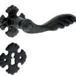 Deurkruk op rozet Hek inclusief sleutelplaatje ijzer zwart