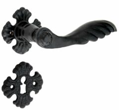 Deurkruk op rozet Hek inclusief sleutelplaatje ijzer zwart