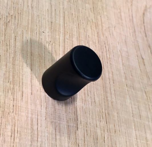 Knop rond 22 mm mat zwart